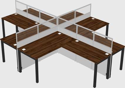 Shared l-shaped cubicles