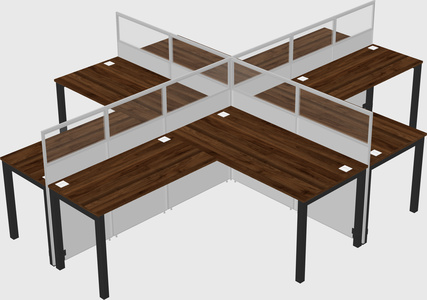 Shared l-shaped cubicles