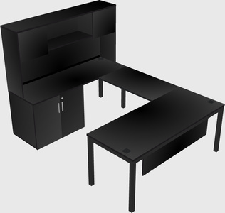 Bureau + armoire en u