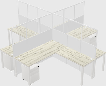 Shared l-shaped cubicles
