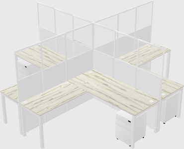Shared l-shaped cubicles