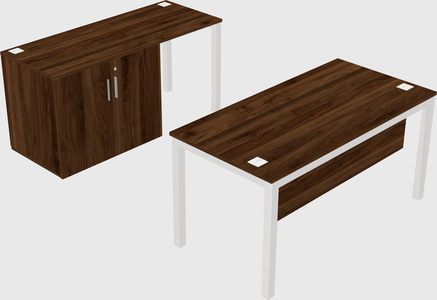 Parallel desk + cabinet