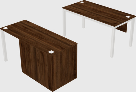 Parallel desk + cabinet