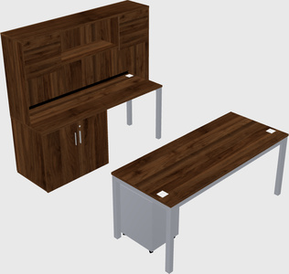 Parallel desk + cabinet