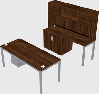 Parallel desk + cabinet