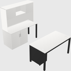 Parallel desk + cabinet