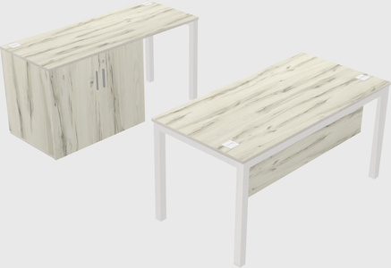 Parallel desk + cabinet