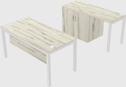 Parallel desk + cabinet
