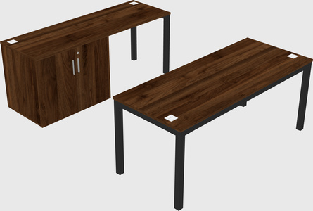 Parallel desk + cabinet