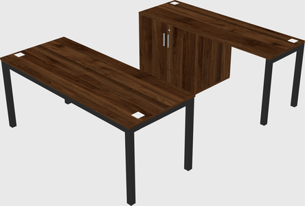Parallel desk + cabinet