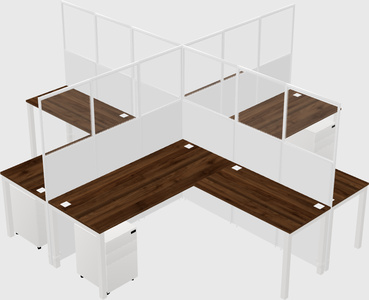 Shared l-shaped cubicles