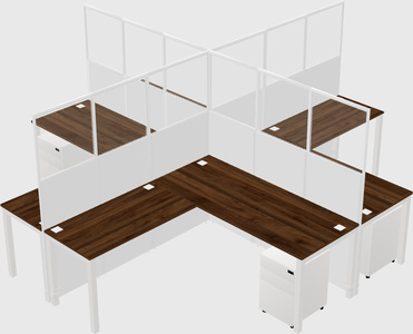 Shared l-shaped cubicles