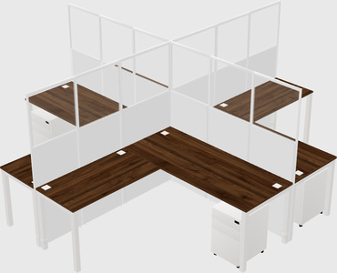 Shared l-shaped cubicles