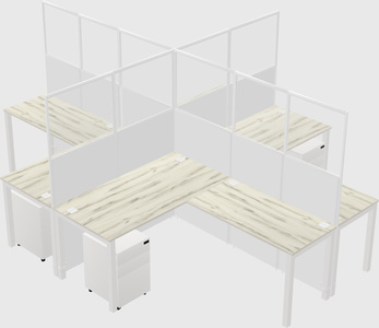 Shared l-shaped cubicles
