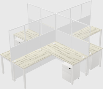Shared l-shaped cubicles