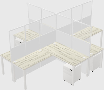 Shared l-shaped cubicles