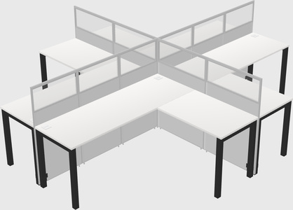 Shared l-shaped cubicles