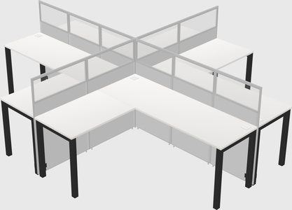 Shared l-shaped cubicles