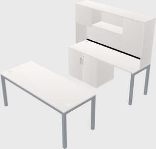Parallel desk + cabinet
