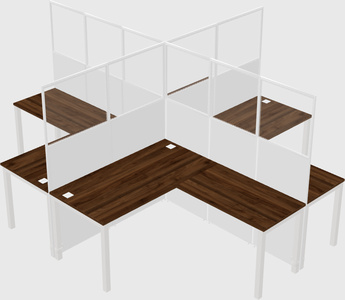 Shared l-shaped cubicles