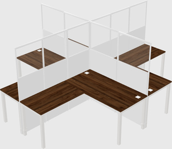 Shared l-shaped cubicles
