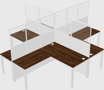 Shared l-shaped cubicles