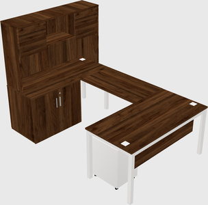 U-shaped desk + cabinet