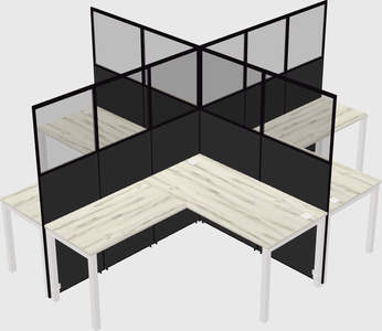 Shared l-shaped cubicles