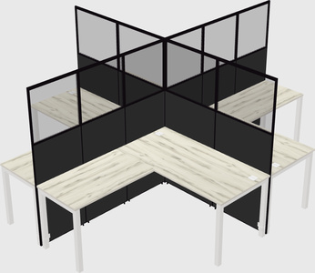 Shared l-shaped cubicles