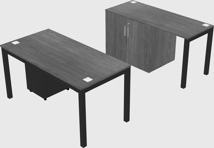 Parallel desk + cabinet