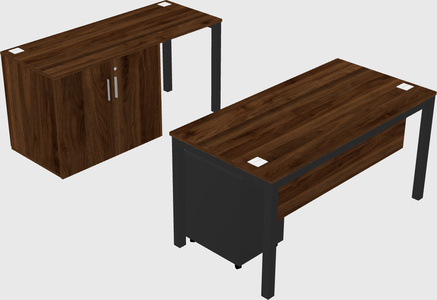 Parallel desk + cabinet