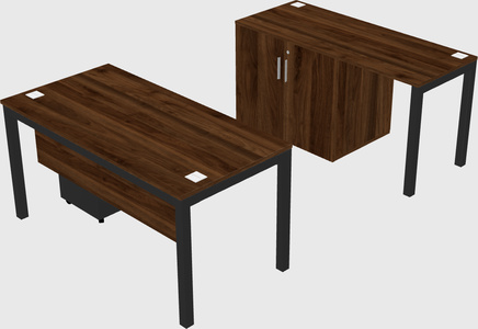 Parallel desk + cabinet