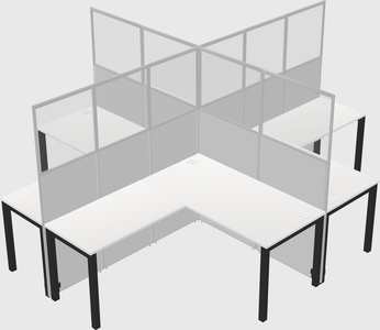 Shared l-shaped cubicles