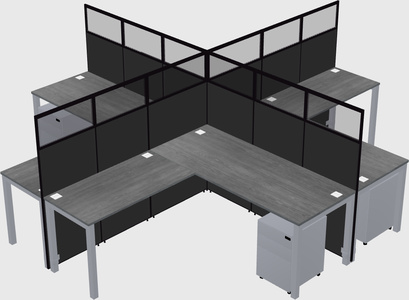 Shared l-shaped cubicles