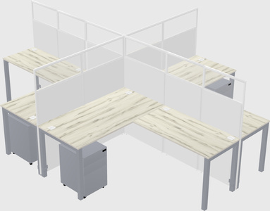 Shared l-shaped cubicles