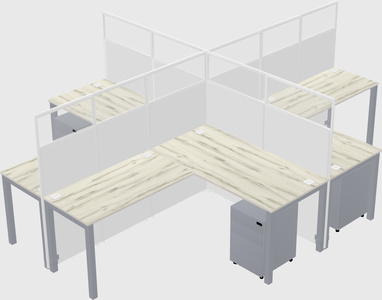 Shared l-shaped cubicles