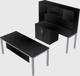 Parallel desk + cabinet
