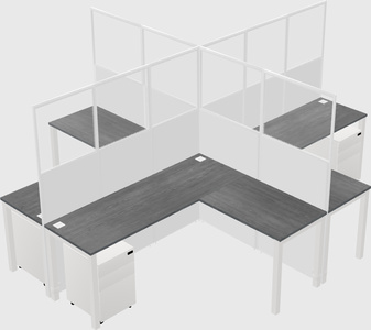 Shared l-shaped cubicles