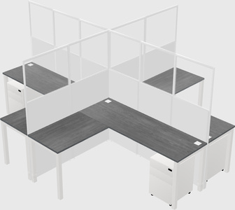 Shared l-shaped cubicles