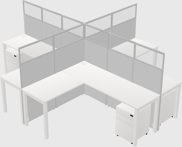Shared l-shaped cubicles