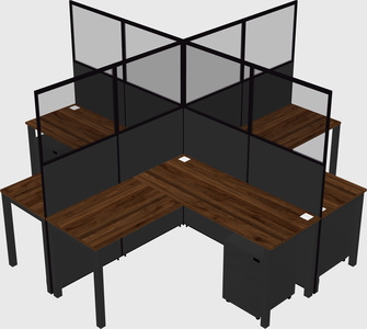 Shared l-shaped cubicles