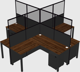Shared l-shaped cubicles