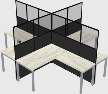 Shared l-shaped cubicles