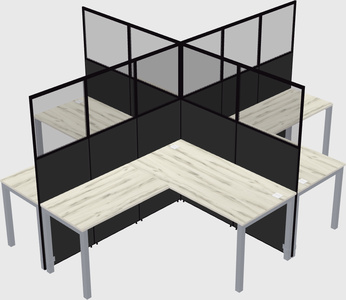 Shared l-shaped cubicles