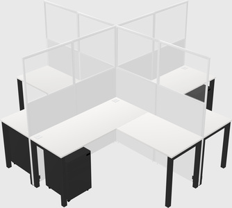 Shared l-shaped cubicles