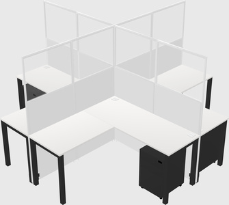 Shared l-shaped cubicles