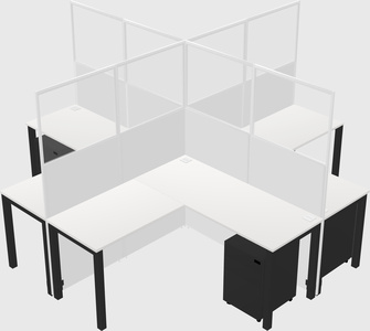 Shared l-shaped cubicles