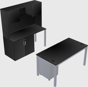Parallel desk + cabinet