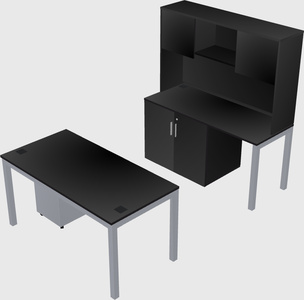 Parallel desk + cabinet