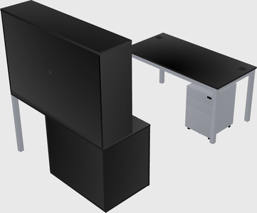 Parallel desk + cabinet
